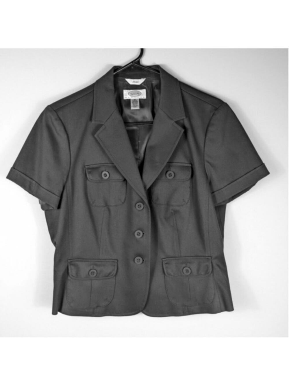 Talbots Petites 10 Short Sleeve Blazer Jacket Women's Brown Stretch Button Lined